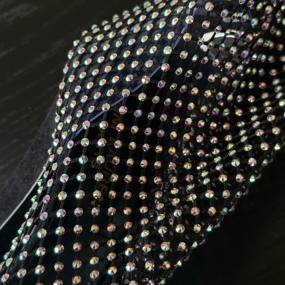Saint Laurent Koller Crystal Rhinestone Sock Mesh Boots Size 37 - Picture 7 of 15